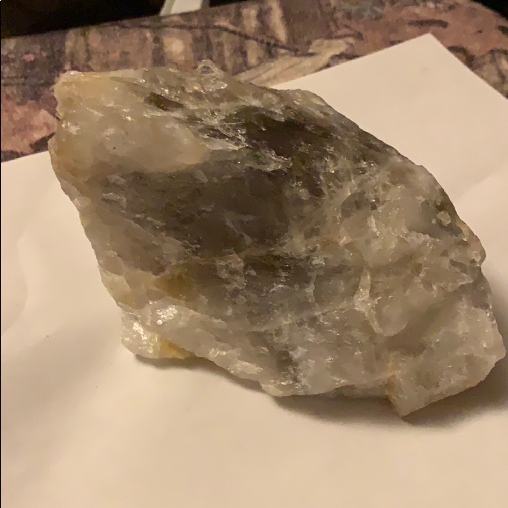Large smoky quartz with white and clear quartz